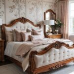 Classic Luxury Upholstered Wooden Bed Set