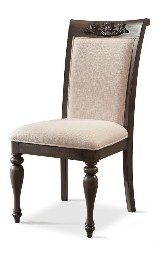 “Louis XVI-style Upholstered Dining Chair with Carved Wooden Backrest